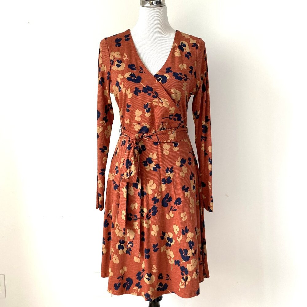 Toad & Co Cue Floral Wrap Long Sleeve Dress - Medium